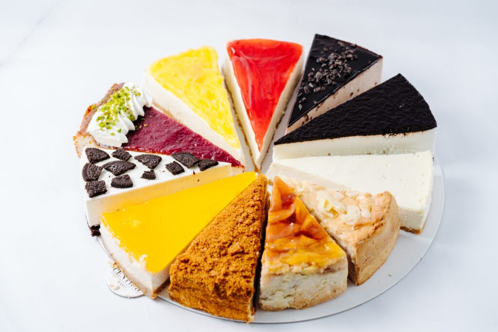 Delicious cake flavours