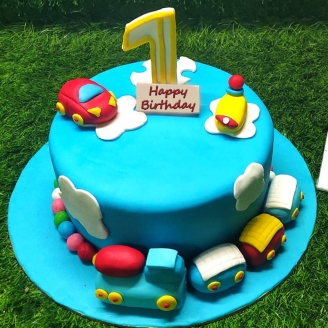 1st Birthday Fondant Cake