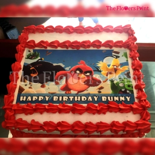 Angry Birds Photo Cake Delivered in Lucknow