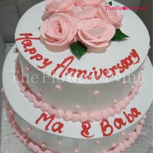 Creamy Vanilla 2 Tier Cake Delivered in Kolkata