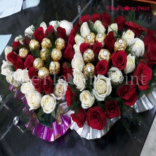 Double Heart Shape Arrangement Delivered In Ludhiana
