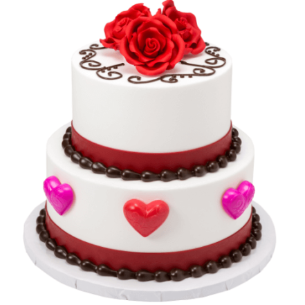 Valentine Fondant 2 Tier Cake 