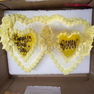 Twins Heart Shape Cake Delivered In Agra