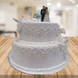Couple Wedding Vanilla 2 Tier Cake