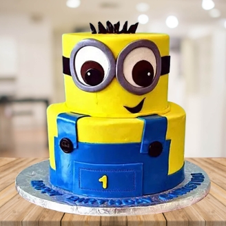 Minion 2 Tier Fondant Cake