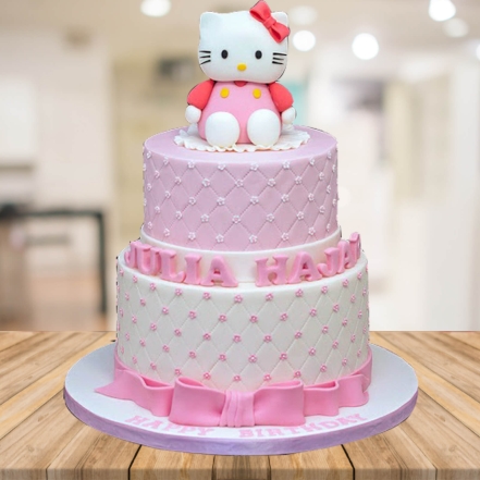 Strawberry 2 Tier Fondant Doll Cake