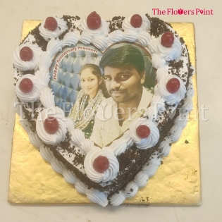 Heart Shape BlackForest Cake Delivered in Hyderabad