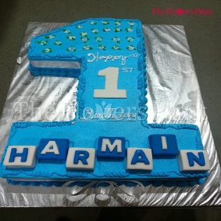 Fondant 1st Birthday Cake Delivered in Delhi