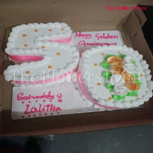 50th Golden Anniversary Cake Delivered in Lucknow
