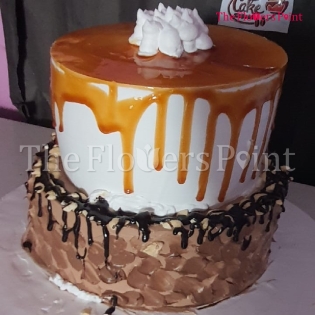 Designer Butterscotch 2 Tier Cake