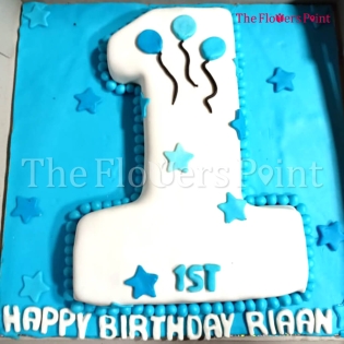 1st Birthday Fondant Cake Delivered in Navi-Mumbai