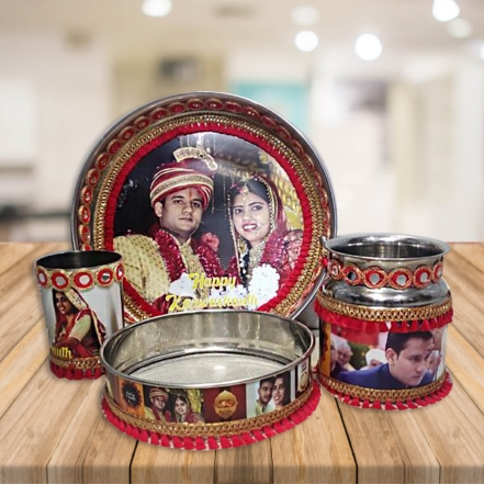 Karwa Chauth Decorated Thali Set