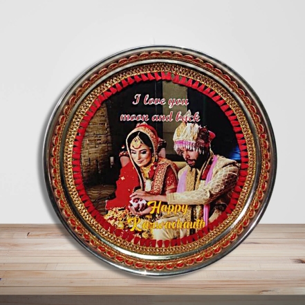 Photo Printed Pooja Thali For Karwa Chauth