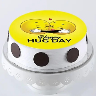 Happy Hug Day Photo Cake