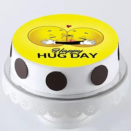Happy Hug Day Photo Cake