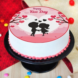 Kiss Day Photo Cake