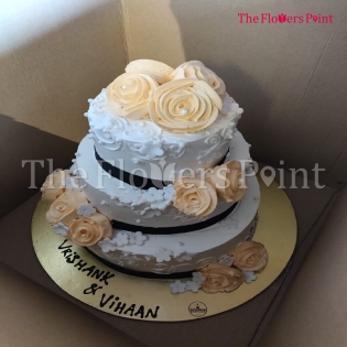 Exotic Vanilla 3 Tier cake delivered in Mohali