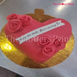Red Velvet Fondant Cake Delivered in Ambala