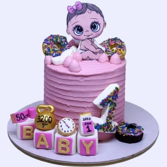 First Birthday Baby Cake