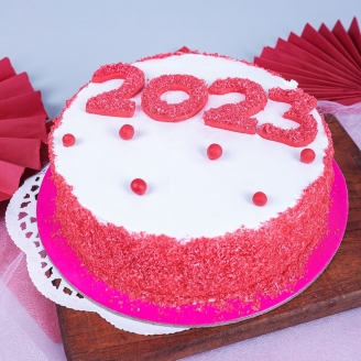 Happy New Year 2023 Red Velvet Cake