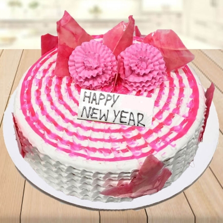 New Year Strawberry Cake