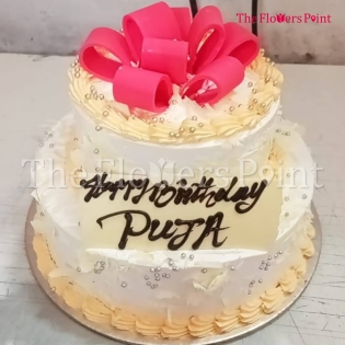 White Forest 2 Tier Cake delivered in Kolkata
