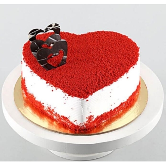 Decorative Heart Shape Red Velvet Cake