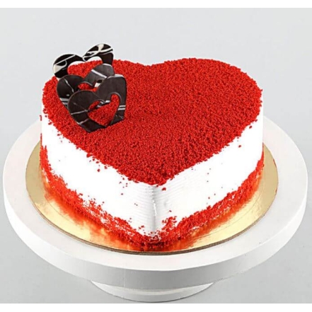 Decorative Heart Shape Red Velvet Cake
