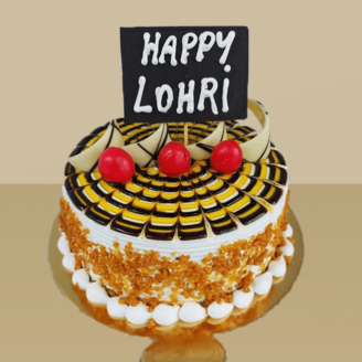 Happy Lohri Butterscotch Cake