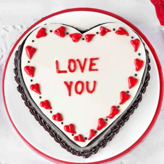 Love You Heart Shape Chocolate Cake