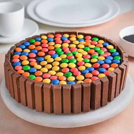 Simple KitKat Gems Cake