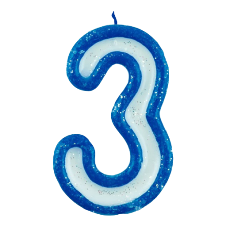 Three Number Cake Candle