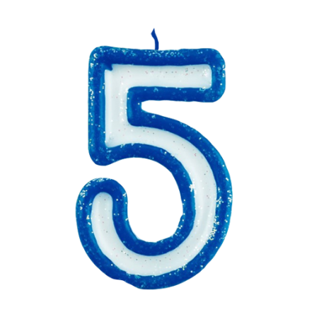 Five Number Cake Candle