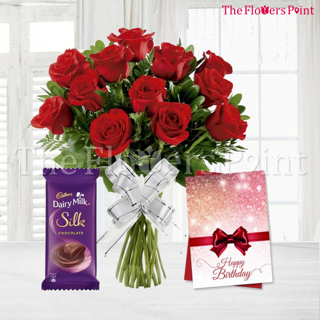 Beautiful Birthday Card With Red Roses