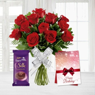Beautiful Birthday Card With Red Roses