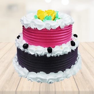 Lovely Vanilla Multi 2 Tier Cake