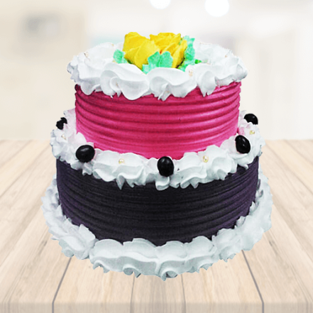 Lovely Vanilla Multi 2 Tier Cake
