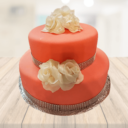 Bridal Fondant 2 Tier Cake 