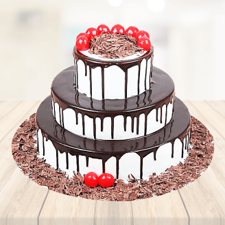 Choco Vanilla Forest 3 Tier  Cake