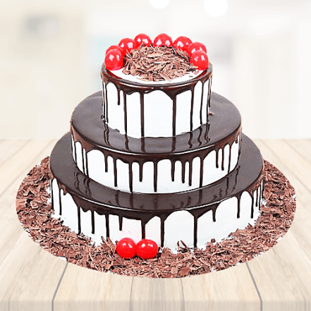 Choco Vanilla Forest 3 Tier  Cake