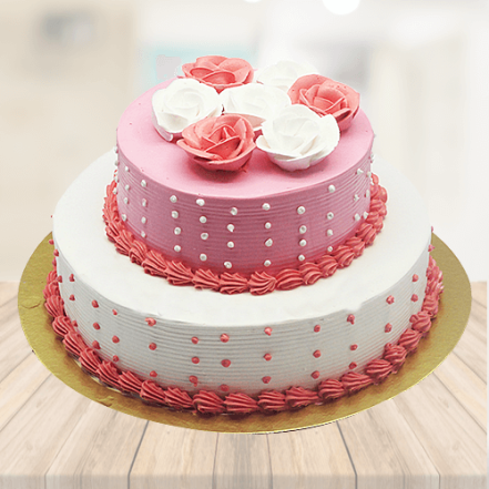 Exotic Strawberry 2 Tier Cake