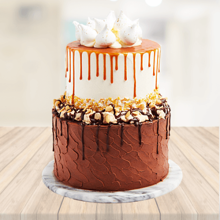 Designer Butterscotch 2 Tier Cake