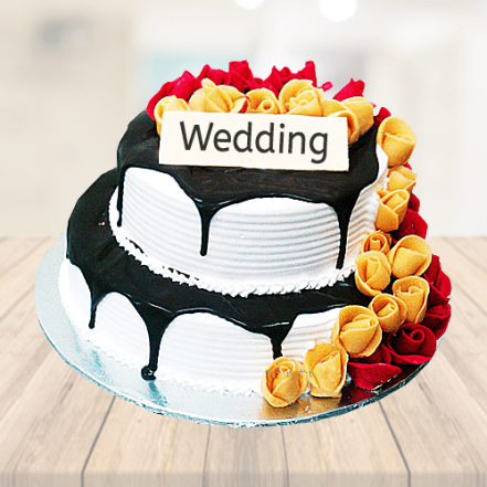 Wedding Choco Vanilla 2 Tier Cake