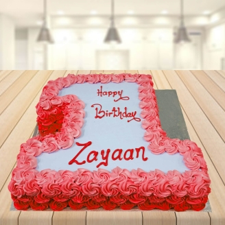 1st Birthday Digit Cake