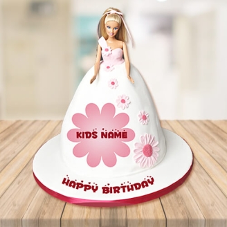 Pristine White Barbie Doll Cake