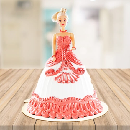 Cute Red Princess Doll Cake