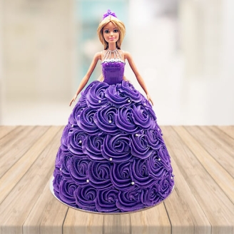 Purple Barbie Doll Cake