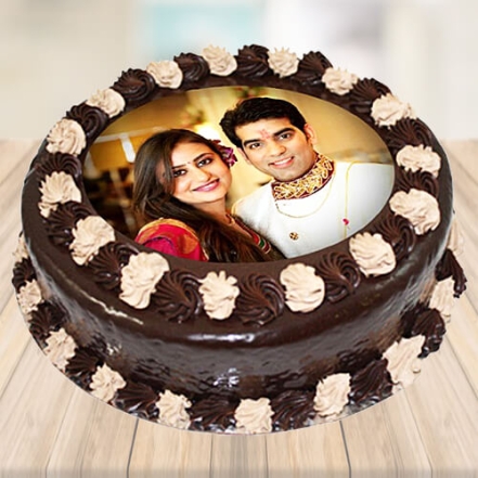 Special Couple Chocolate Photo Cake