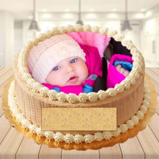 Lovable Butterscotch Photo Cake