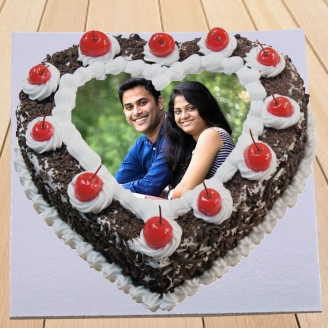Sweet heart Shape Photo Cake